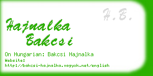 hajnalka bakcsi business card